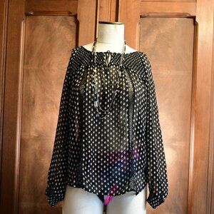 Princess Vera Wang Long Sleeve Sheer Blouse Size M